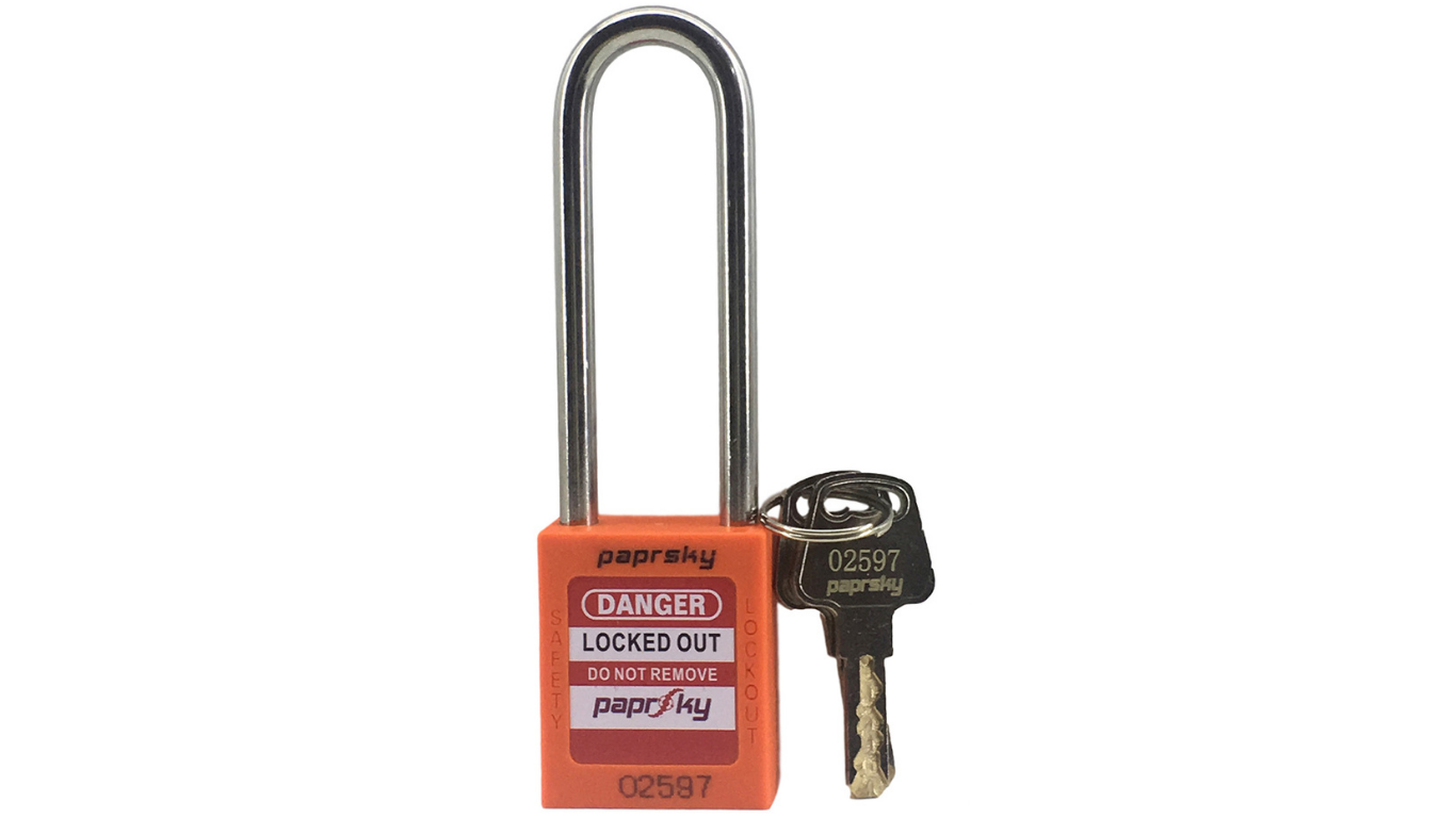 LOCKOUT SAFETY PADLOCKS Orange PS LOTO PPR-76 Long Shackle